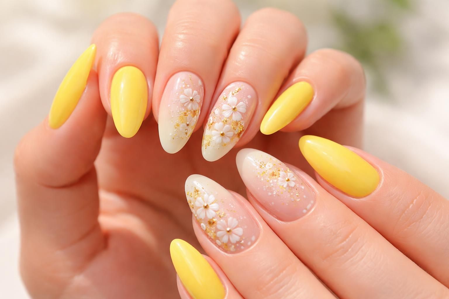 discover stunning yellow almond nail art ideas that are bright, beautiful, and perfect for making a bold statement. explore creative designs to brighten your look!