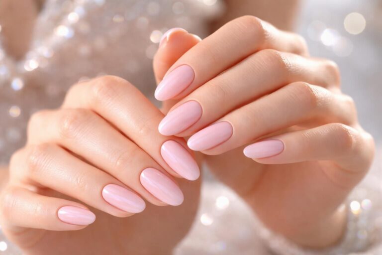 discover elegant light pink nails, the perfect manicure for prom night to complement your stunning look with a soft and sophisticated touch.