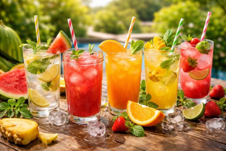 explore a variety of refreshing non-alcoholic beverages perfect for cooling down and staying hydrated during the summer heat.