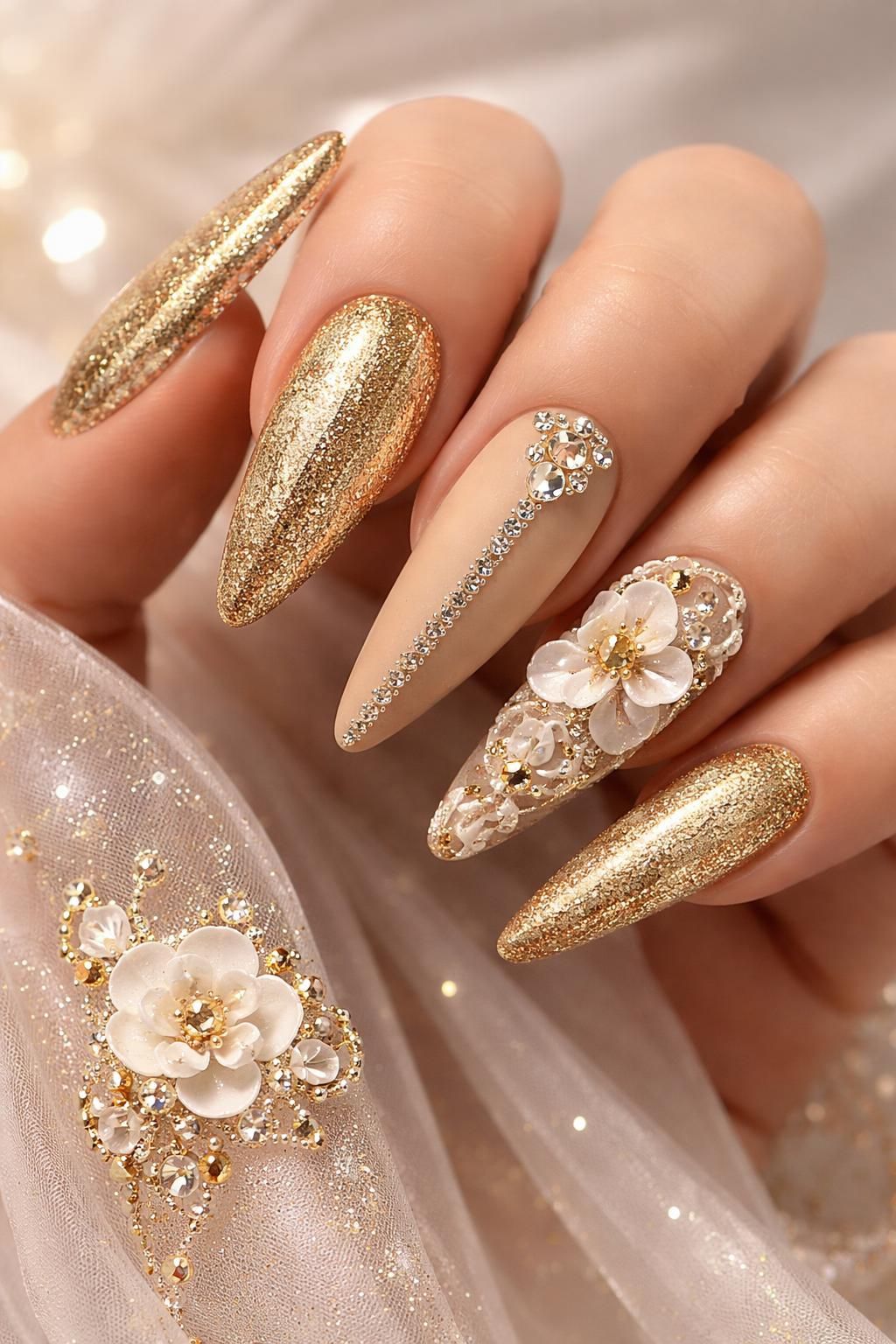 discover stunning gold nail designs that shine bright and are perfect for making a glamorous statement on prom night.