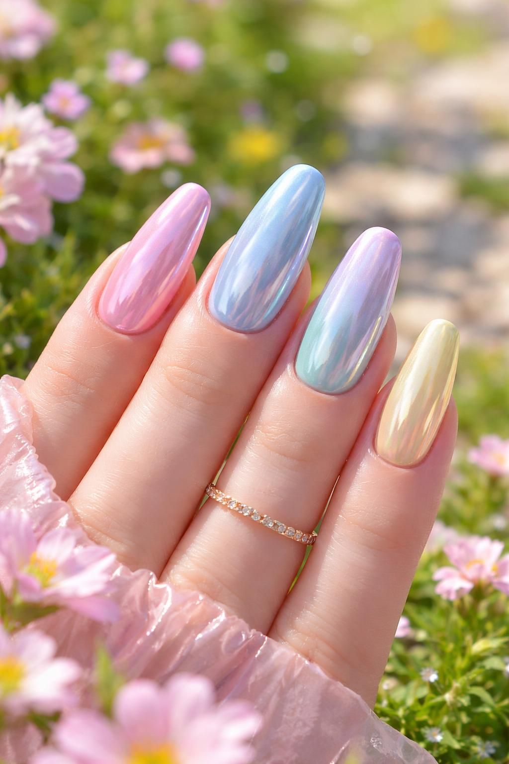 discover the perfect spring look with shiny chrome nails. embrace the season's vibrant vibes and add a touch of sparkle to your style with our stunning chrome nail ideas.