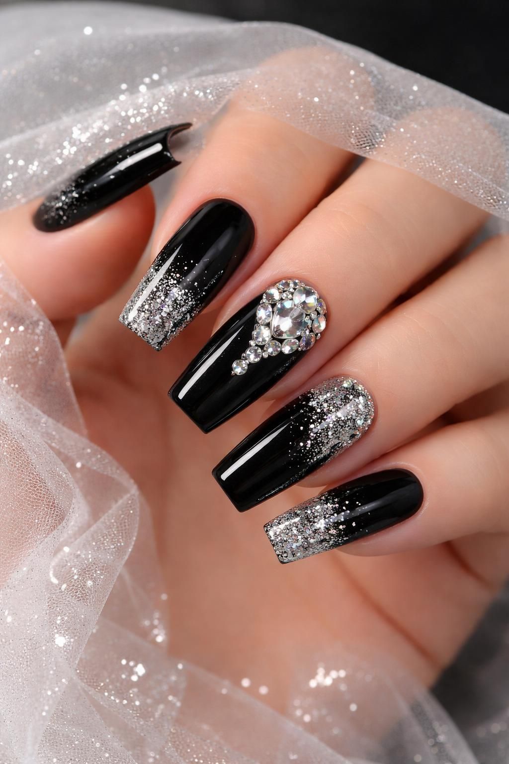 discover stunning black acrylic nails perfect for prom night glamour. elevate your look with sleek, stylish designs that make a bold statement for your special evening.