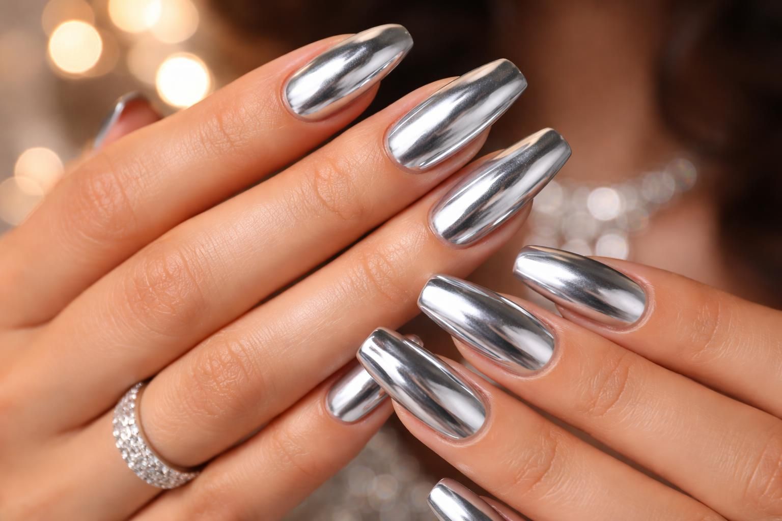 discover stunning silver acrylic nails perfect for your prom night. glam up with elegant and eye-catching designs that make you shine all evening.