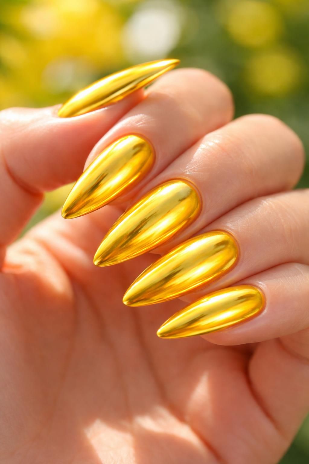 explore vibrant yellow chrome nail art ideas to brighten your style with bold, shiny designs that make a statement. perfect for adding a pop of color to any look!