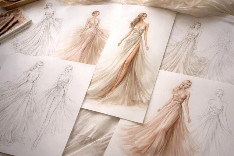 explore the world of fashion with 'elegant dress concepts,' featuring a captivating journey through exquisite fashion illustration sketches that inspire style and creativity.