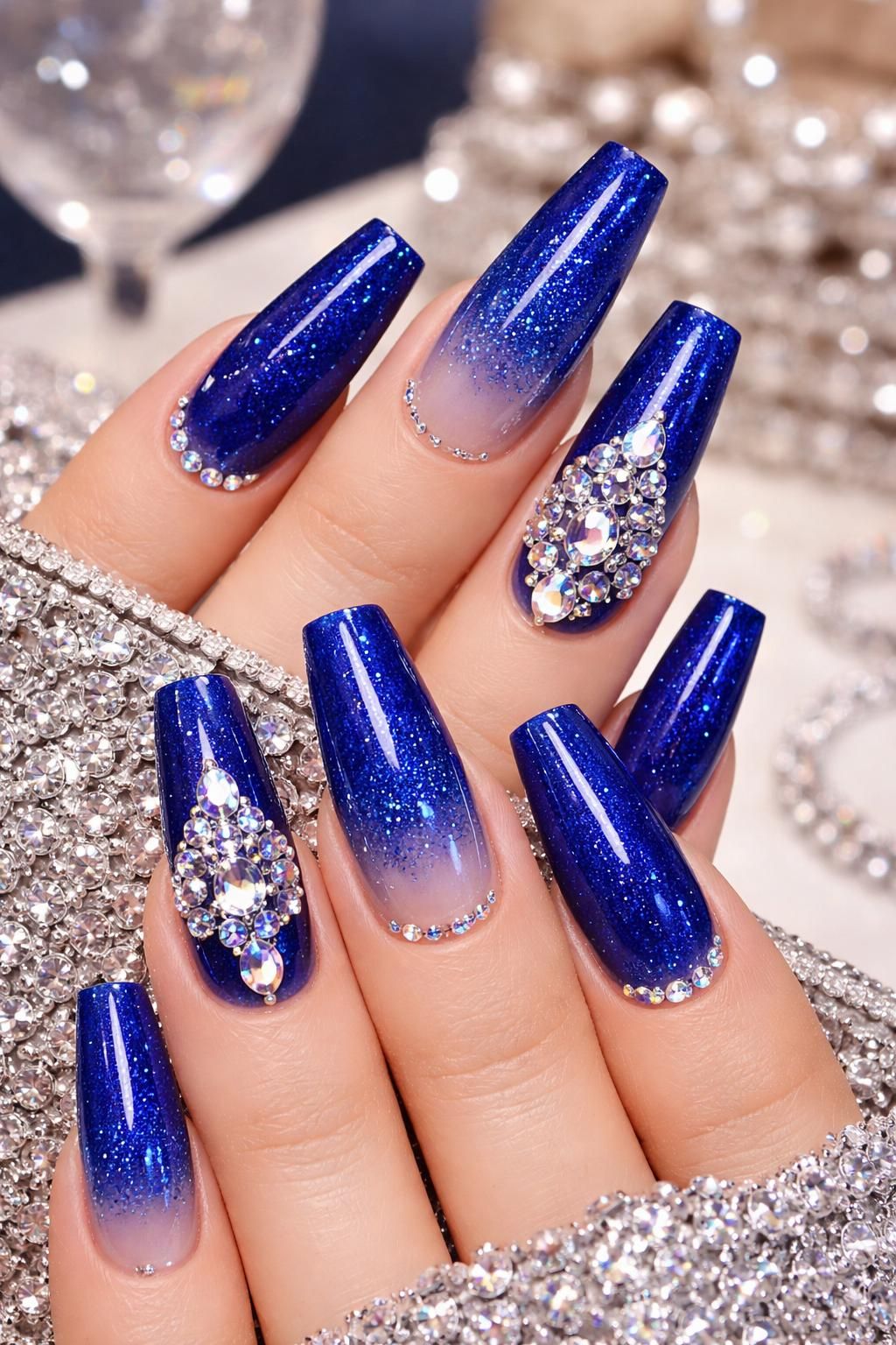 discover stunning royal blue nail designs to make your prom night perfect. elegant, vibrant, and stylish nails that complement your look beautifully.